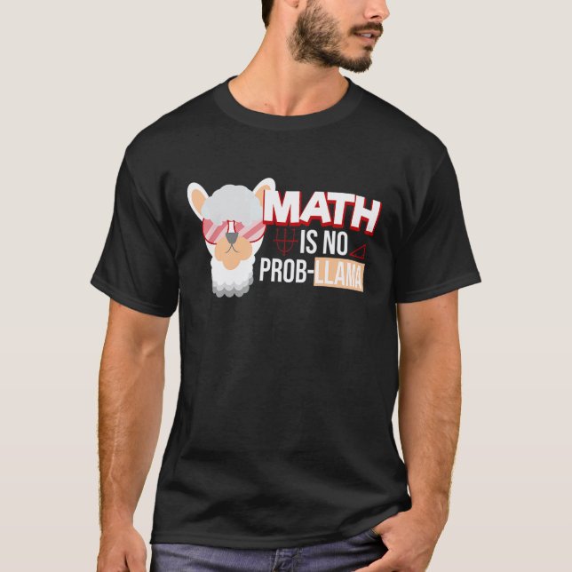 T-shirt Prof de maths est pas de problème Lama lama Prof (Devant)