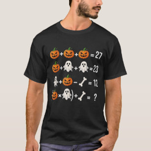 T-shirt Prof de maths fantôme citrouille mémé drôle 67