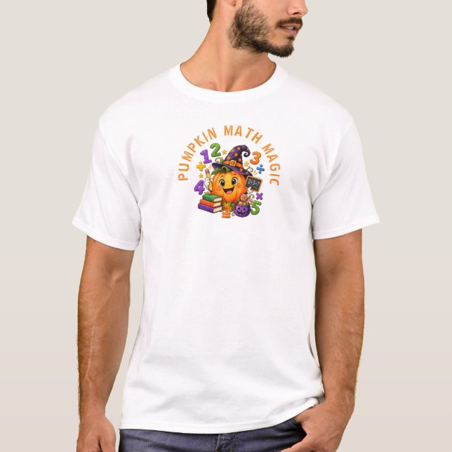 T-shirt Prof de maths Magic Citrouille Halloween (Devant)