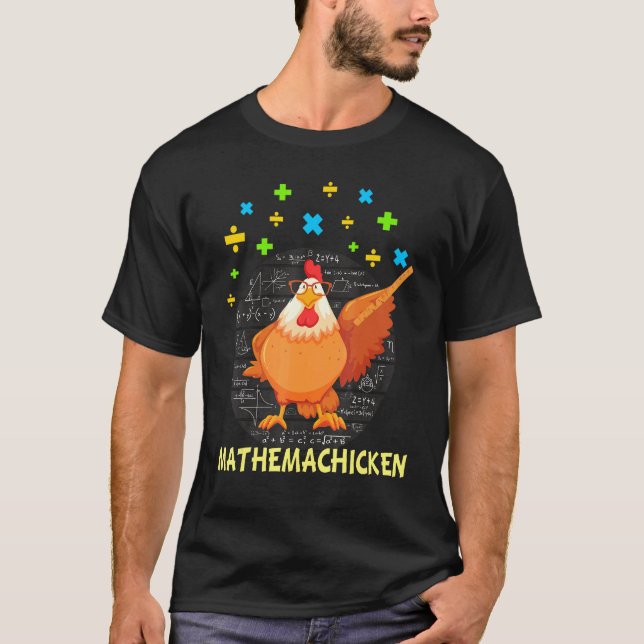 T-shirt Prof de maths Mathemachicken Poulet de maths (Devant)