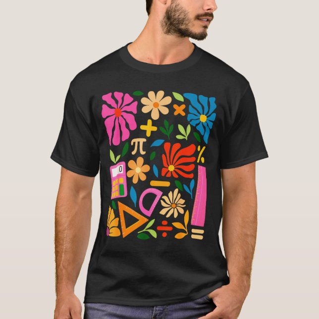 T-shirt Prof de maths Mathématiques Jour de Pi Boho Floral (Devant)