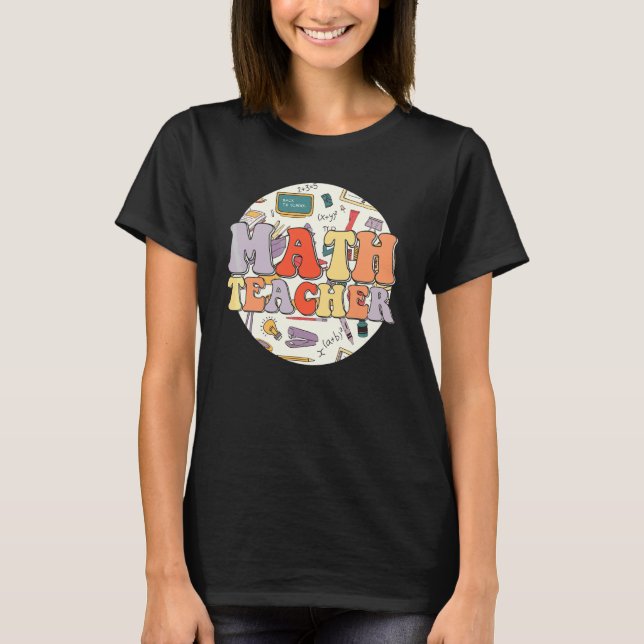T-shirt Prof de maths super chic Rétro rentrée des classes (Devant)