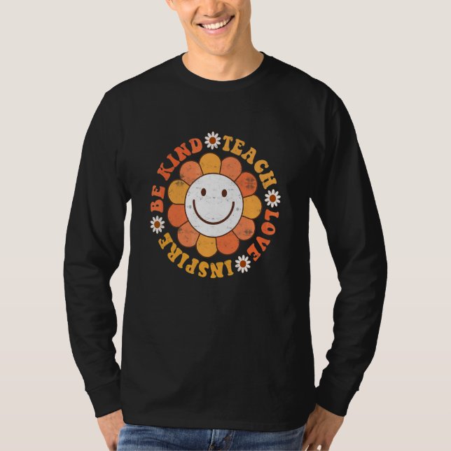 T-shirt Prof Enseignant Hippie Groovy Soyez Gentil Enseign (Devant)