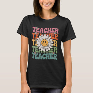 T-shirt Prof Enseignant Mignon Fleur de Pâquerette Rétro R
