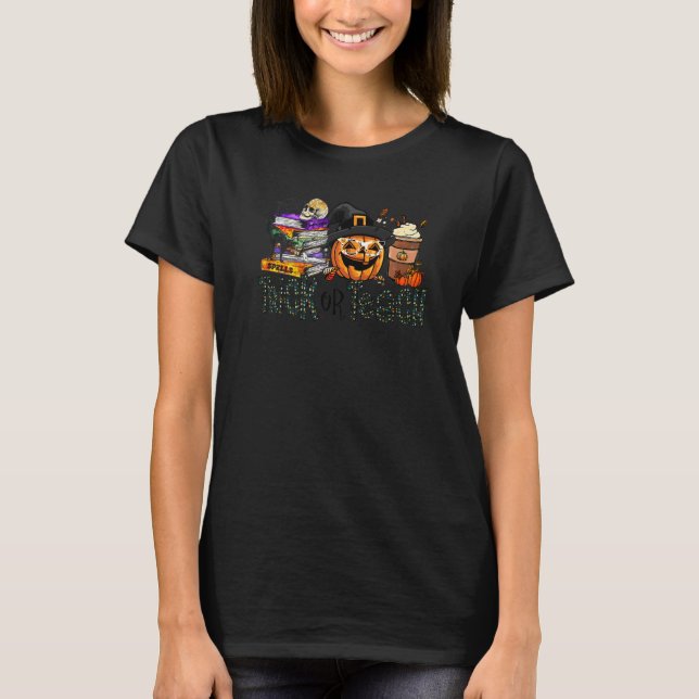 T-shirt Prof Halloween Épouvantable Mignonne Farce Ou Prof (Devant)