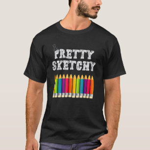T-shirt Prof Humour Assez Douteux Crayons de Couleur A