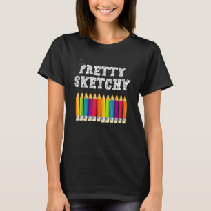 T-shirt Prof Humour Assez Douteux Crayons de Couleur A