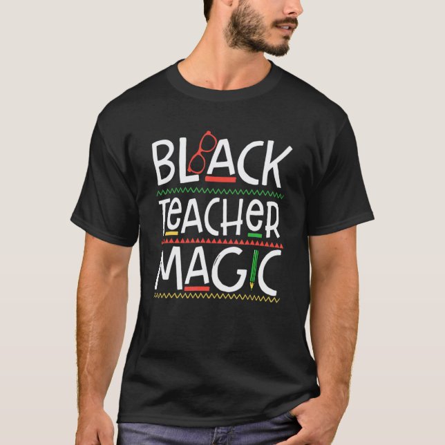 T-shirt Prof Magic Mélanine Fierté Noir Mois Histoire Noir (Devant)
