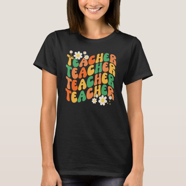 T-shirt Prof Retro Enseignant Inspirant Élémentaire Dos (Devant)