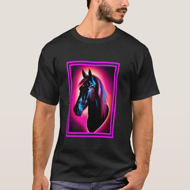 T-shirt Professeur à thème d'art de tête de cheval équestr (Devant)
