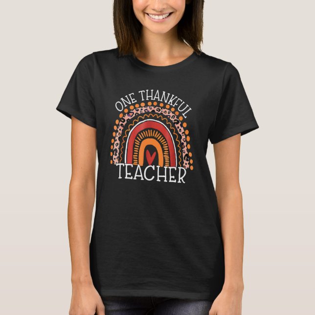 T-shirt Professeur Action de grâce Léopard Arc-en-ciel Un  (Devant)
