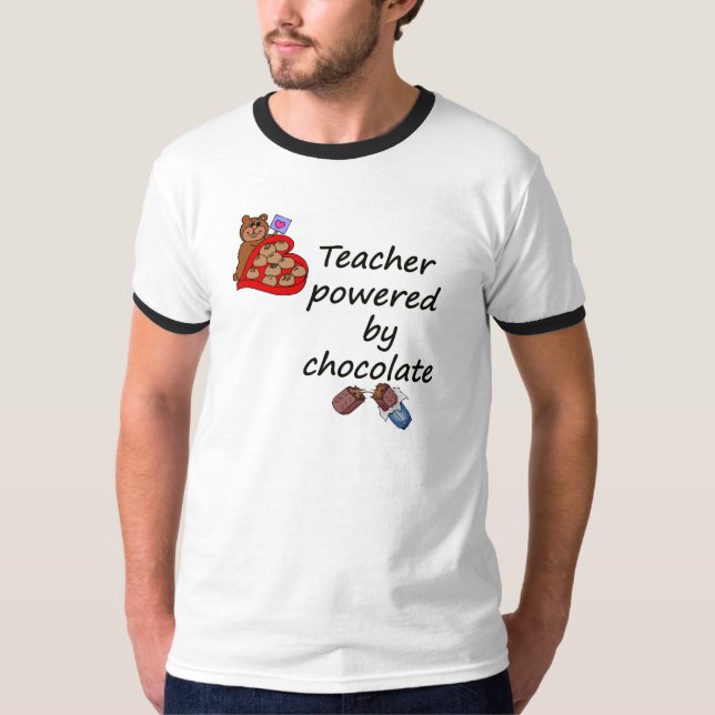 T-shirt Professeur actionné par le chocolat (Devant)