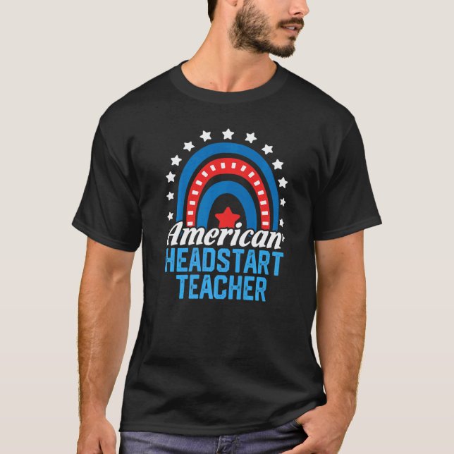 T-shirt Professeur American Headstart Drapeau Arc-en-ciel  (Devant)