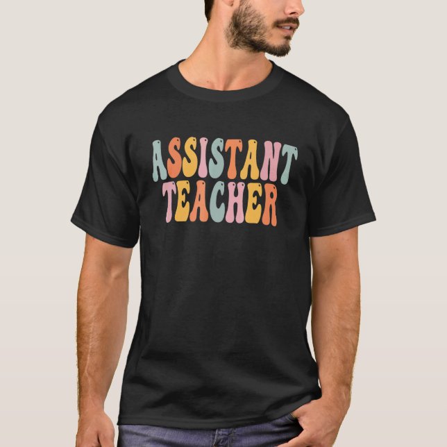 T-shirt Professeur Assistant Rétro Groovy Vintage Premier  (Devant)