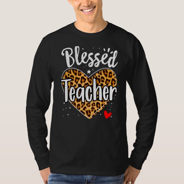 T-shirt Professeur Bienheureux Leopard Heart Kindergarten  (Devant)