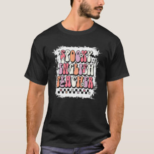 T-shirt Professeur d'anglais floral fantôme Spooky Groovy