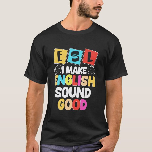 T-shirt Professeur d'anglais langue seconde multilingue T (Devant)