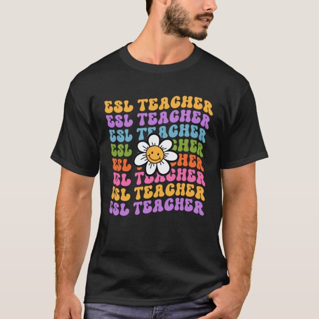 T-shirt Professeur d'anglais langue seconde Retour à l'éco (Devant)