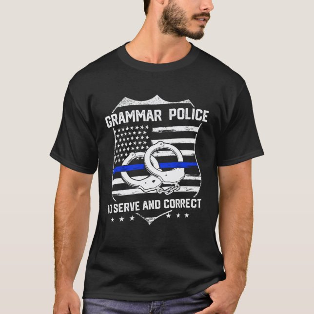 T-shirt Professeur d'anglais Police de grammaire (Devant)