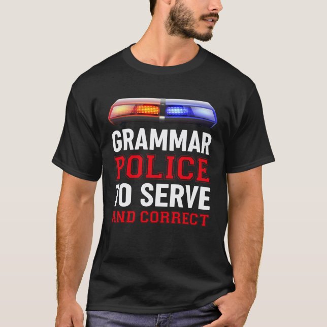 T-shirt Professeur d'anglais Police de la grammaire   1 (Devant)