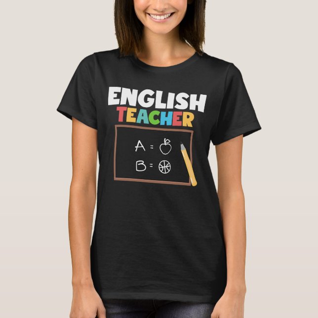 T-shirt Professeur d'anglais Professeur Éducateur (Devant)
