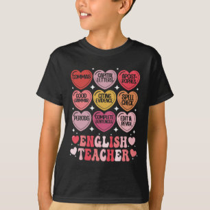 T-shirt Professeur d'anglais Saint-Valentin Grammaire Prof