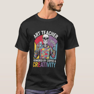 T-shirt Professeur D'Art Actionné Par Café Créativité Sque