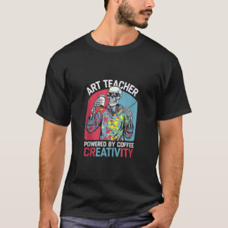 T-shirt Professeur D'Art Actionné Par Café Créativité Sque
