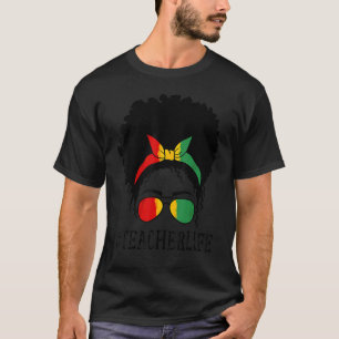 T-shirt Professeur d'art Femmes africaines Messy Bun Black