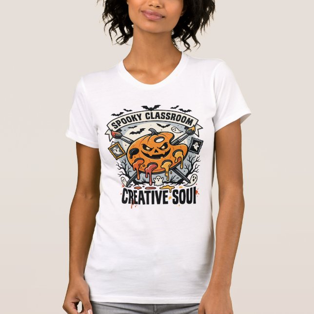 T-shirt Professeur d'art Halloween Classe effrayante (Devant)