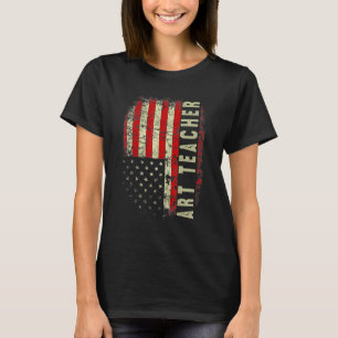 T-shirt Professeur d'art Jour 4 juillet Drapeau américain 