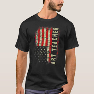 T-shirt Professeur d'art Jour 4 juillet Drapeau américain 
