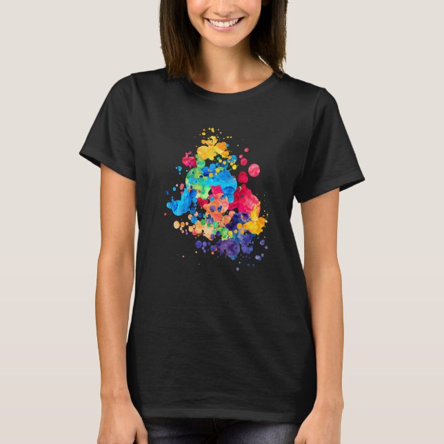 T-shirt Professeur d'art peinture à pulvérisation éclabous (Devant)
