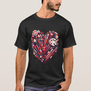 T-shirt Professeur d'art Saint-Valentin Cœur Saint-Valenti