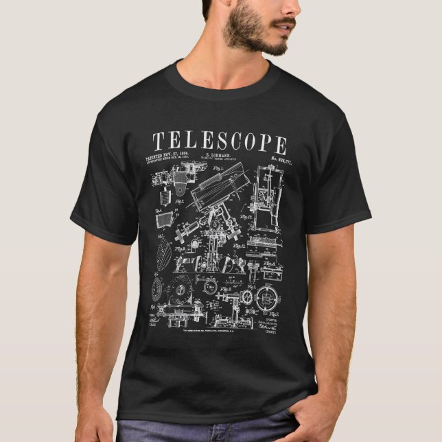 T-shirt Professeur d'astronomie Astronome Télescope Vintag (Devant)
