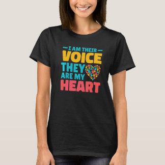T-shirt Professeur d'autisme Je suis leur voix Ils sont mo