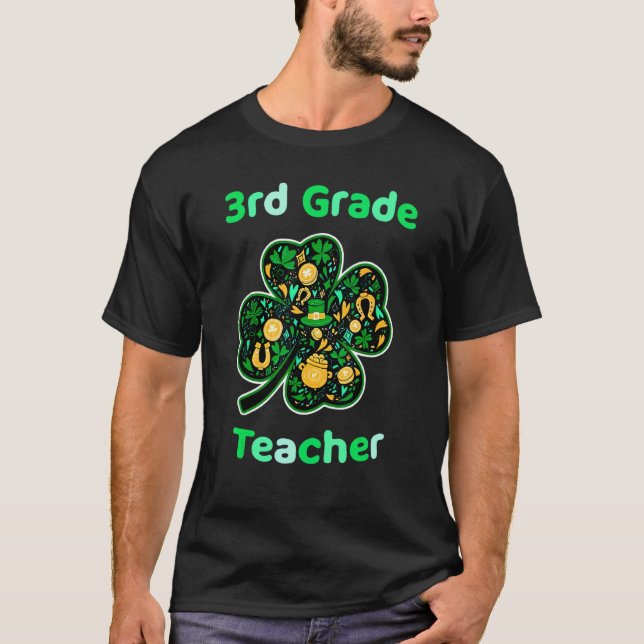 T-shirt Professeur de 3e année drôle de St Patrick's Day (Devant)
