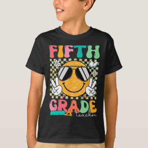 T-shirt Professeur de 5e année Cinquième visage souriant r