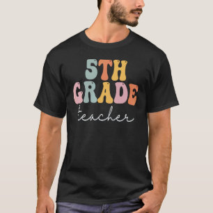 T-shirt Professeur de 5e année Rétro Groovy Vintage Premie