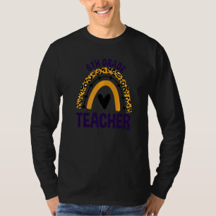 T-shirt Professeur de 6e année de retour à l'école arc-en-