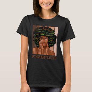 T-shirt Professeur de 9e année Afro Afro-Américaines Blac