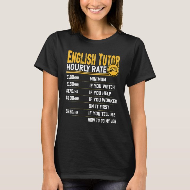 T-shirt Professeur de anglais Tuteur Enseignant Instructeu (Devant)