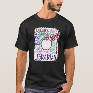 T-shirt Professeur De Bibliothécaire En Typographie Profes