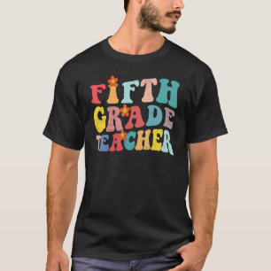 T-shirt Professeur de cinquième année Groovy Vintage Premi