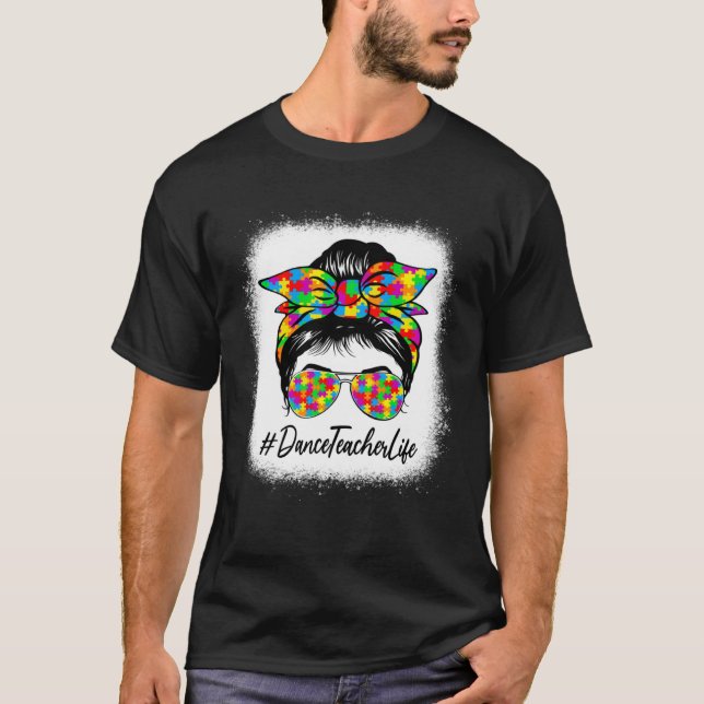 T-shirt Professeur de danse chignon désordonné soutenant l (Devant)