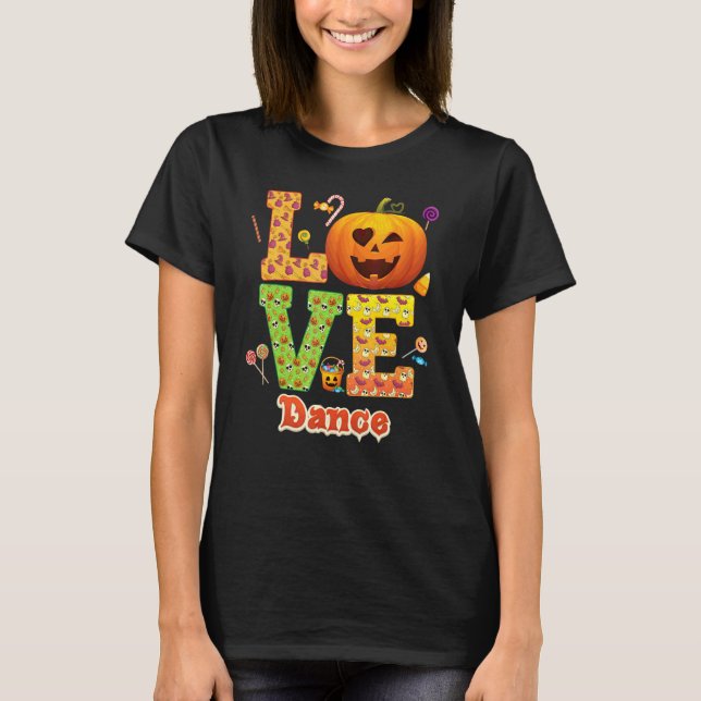 T-shirt Professeur de danse d'amour Citrouille Halloween B (Devant)