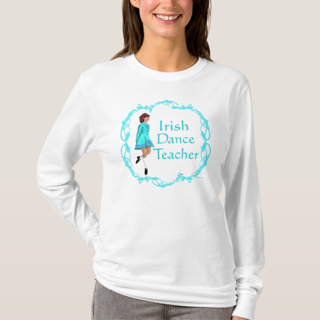 T-shirt Professeur de danse step irlandais - Turquoise (Devant)