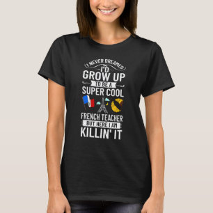 T-shirt Professeur de français Drapeau de la France Leçon