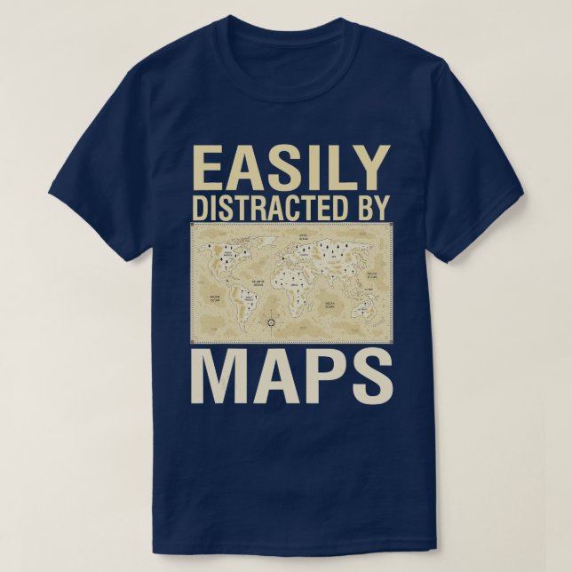 T-shirt Professeur De Géographie Drôle Facilement Distrait (Design devant)
