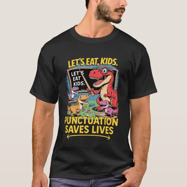 T-shirt Professeur de grammaire drôle Elève École Dinosaur (Devant)
